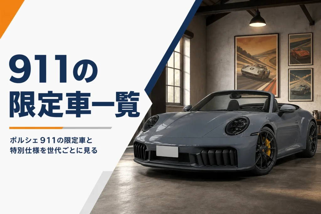 クラシックなガレージに置かれた911カブリオレ