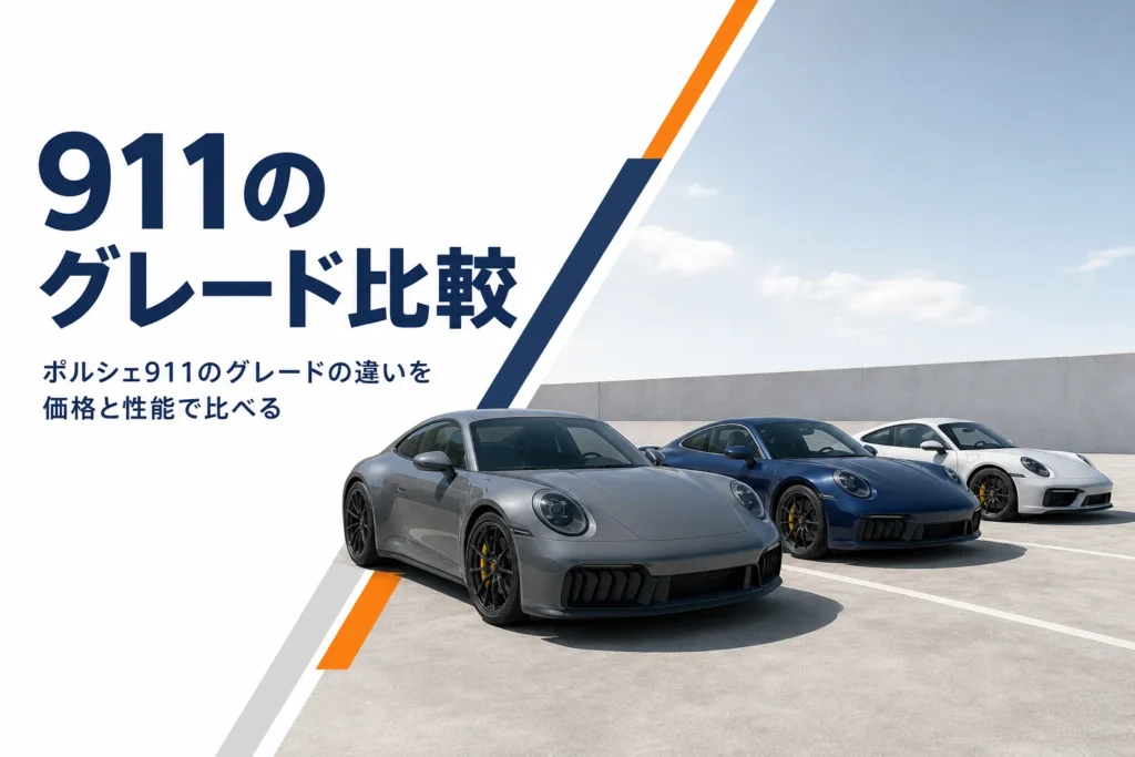 色違いの911クーペが3台並んだ様子