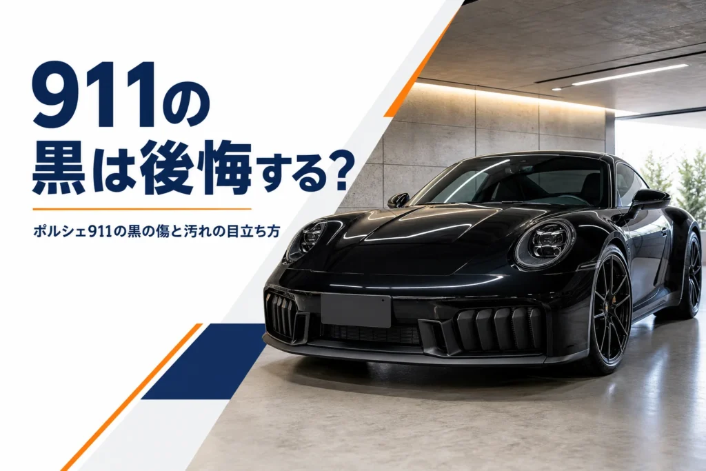 ガレージに停まる黒い911
