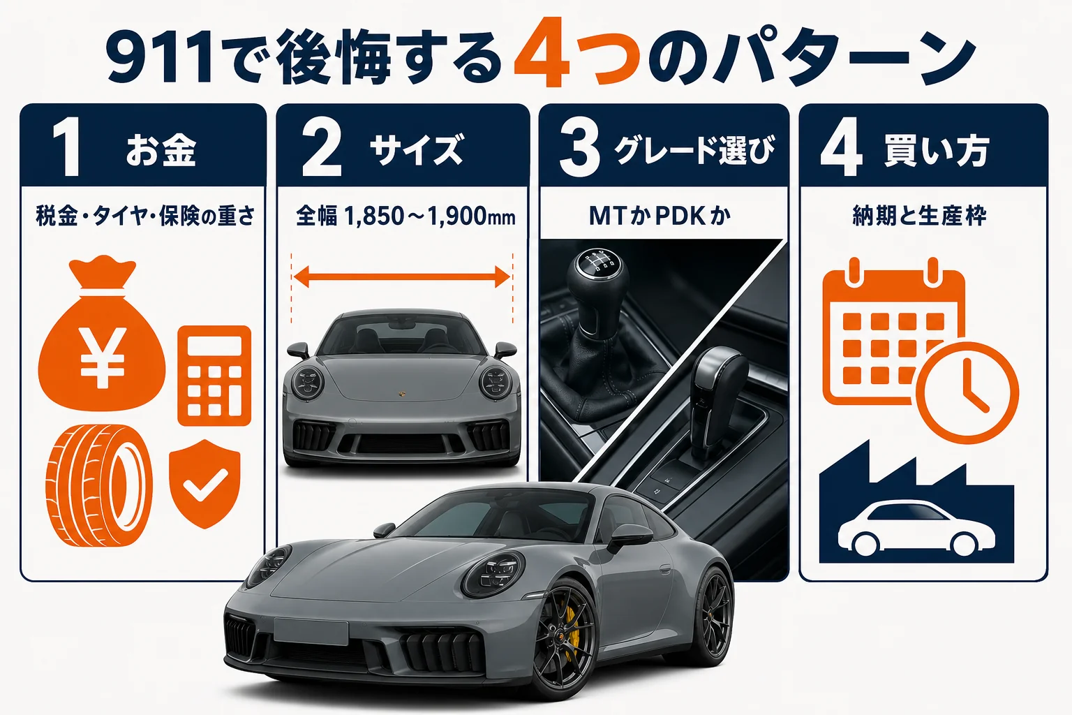 911で後悔する4つのパターンを示した図解