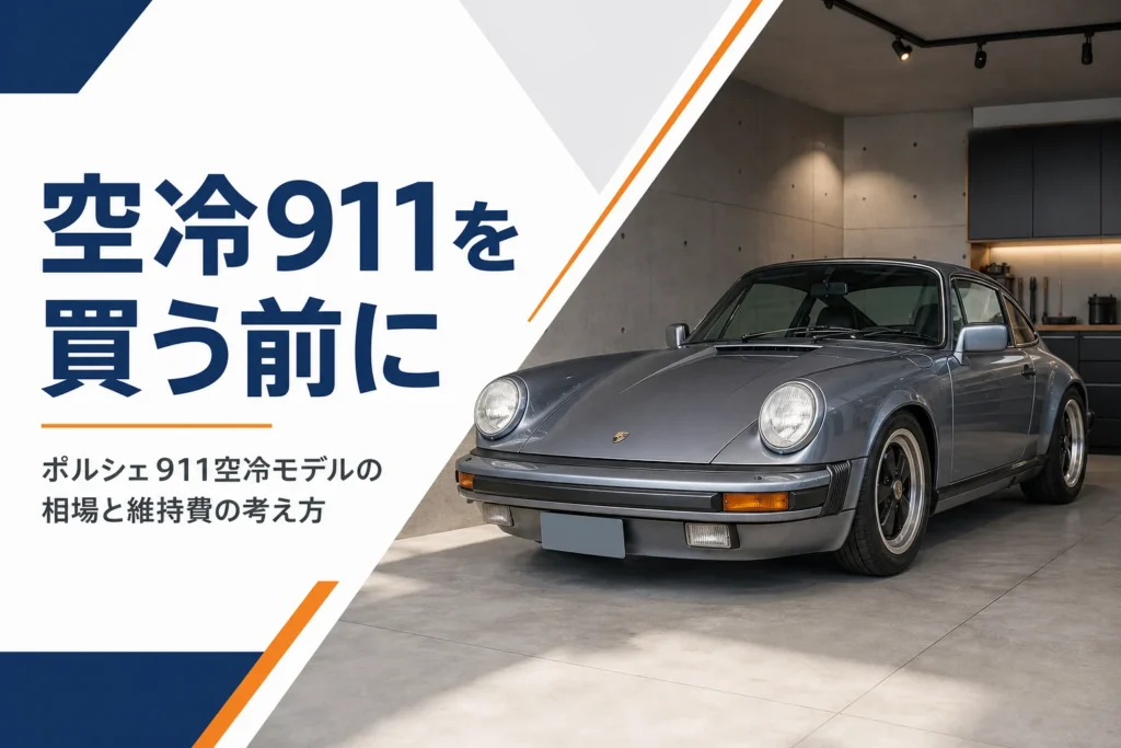 ガレージに停まる空冷時代のポルシェ911