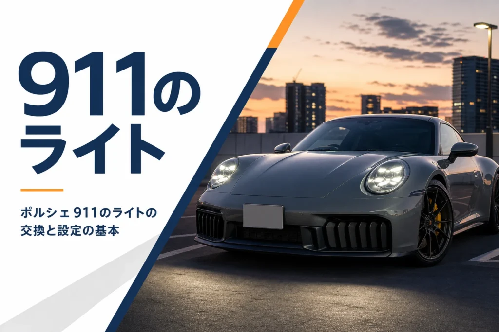 ヘッドライトを点灯した現行のポルシェ911