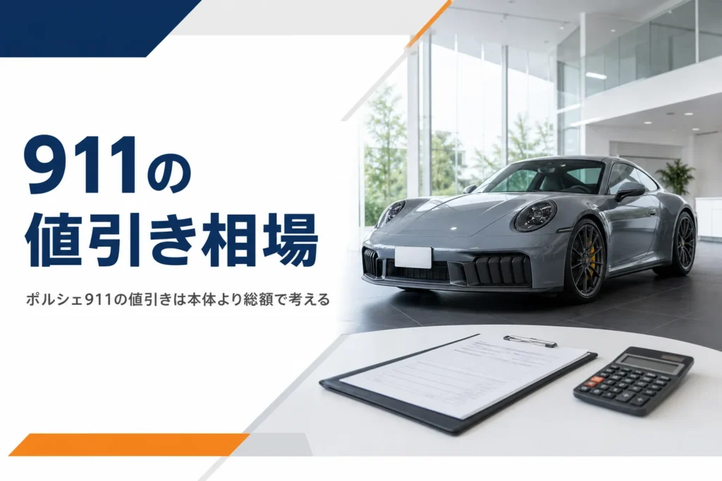 ショールームの911クーペと見積書