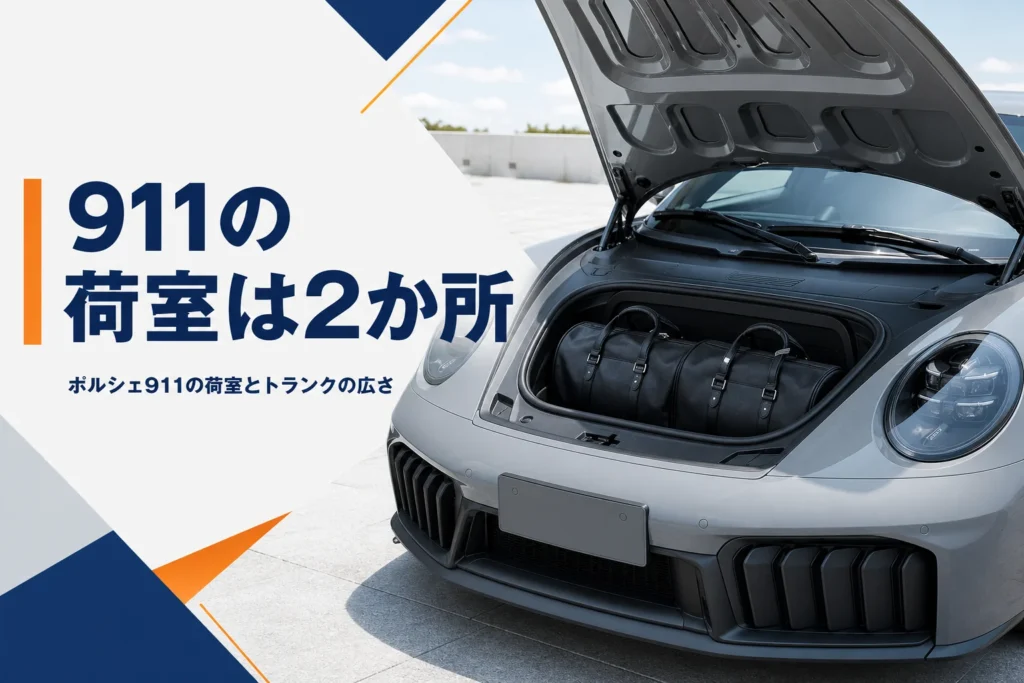フロントトランクにバッグを積んだポルシェ911