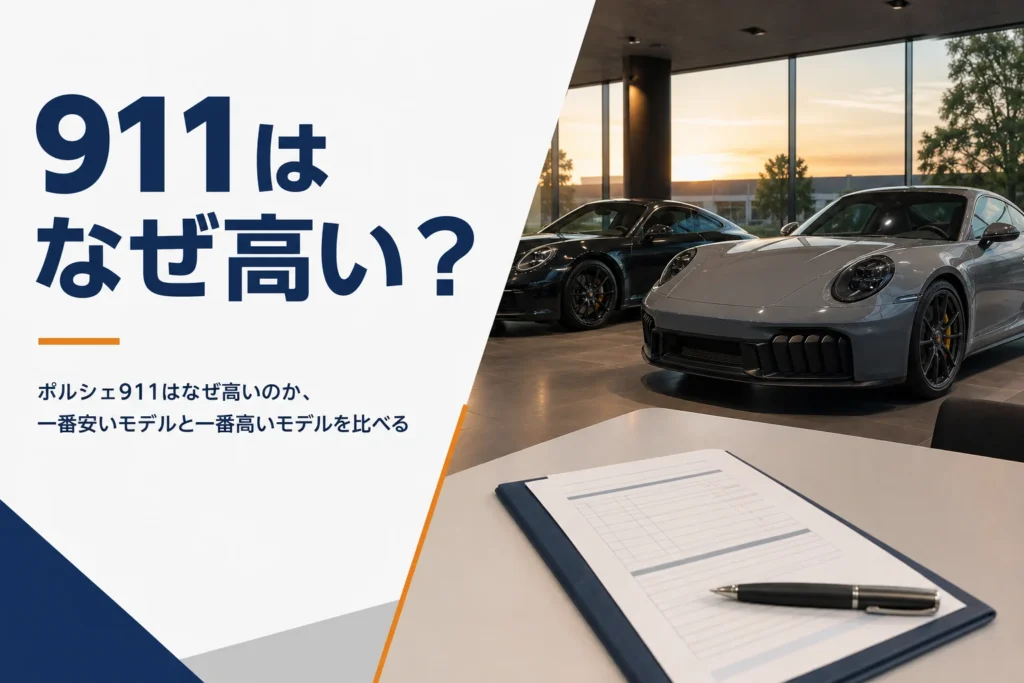 ショールームに並ぶ911と見積書