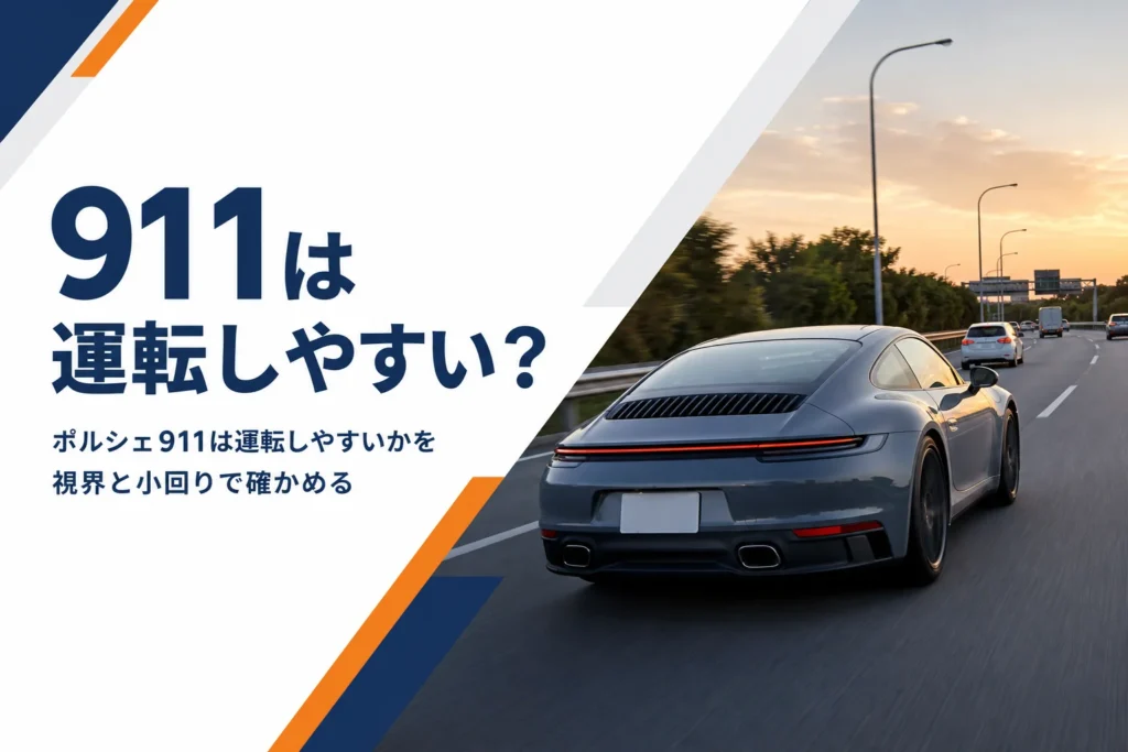 高速道路の合流車線を走るポルシェ911