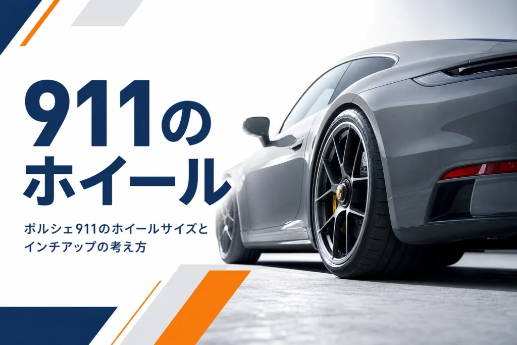 911の後輪と大径ホイールのアップ